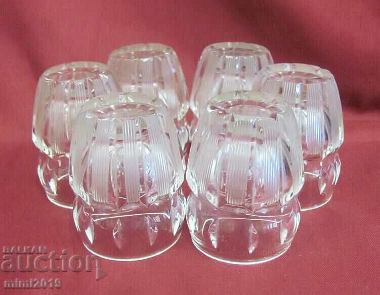 30s Art Deco Crystal Glass 6 pcs. Bohemia glasses - 7 30s Art Deco Crystal Glass 6 pcs. Bohemia glasses - 7