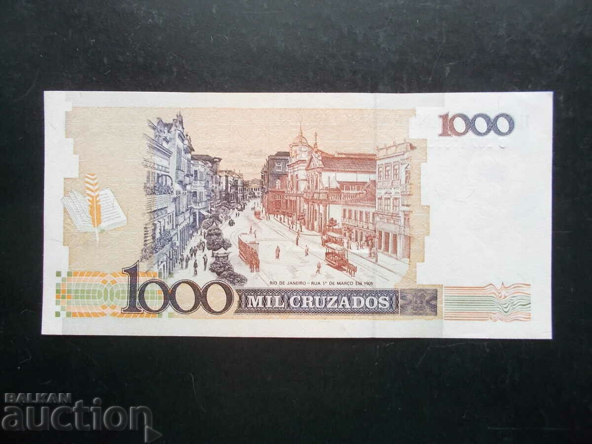 BRAZIL , 1 new cruzado in/out 1000 cruzado , UNC with price 2.50 BGN | € 1.28 BRAZIL , 1 new cruzado in/out 1000 cruzado , UNC with price 2.50 BGN | € 1.28