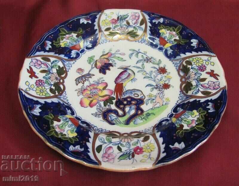 1820 MASON Plate Underglaze Peacocks Rare - 6