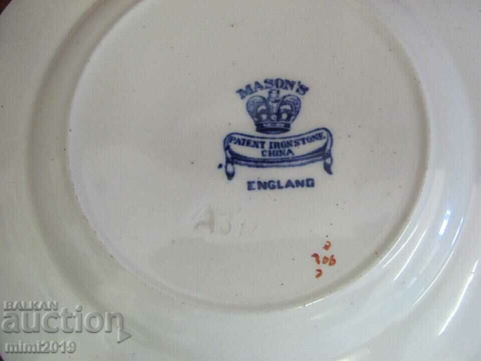 1820 MASON Plate Underglaze Peacocks Rare - 7