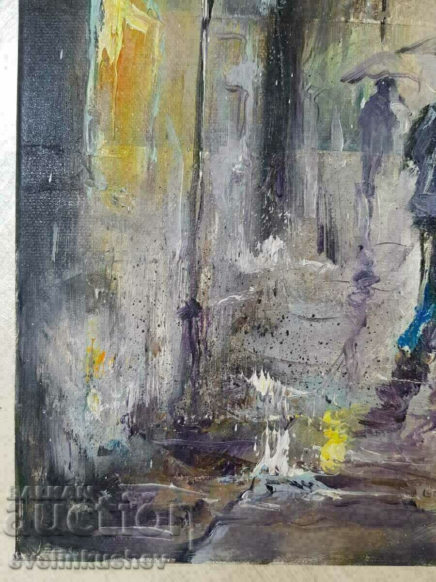 Auction Oil painting "Rain over the city" Georgi Yordanov Auction Oil painting "Rain over the city" Georgi Yordanov