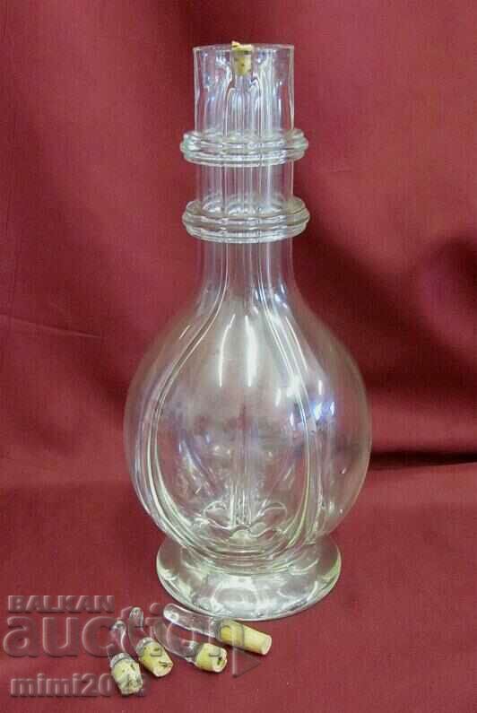 Sticla de sticlă de cristal Art Nouveau Secession din anii 1900