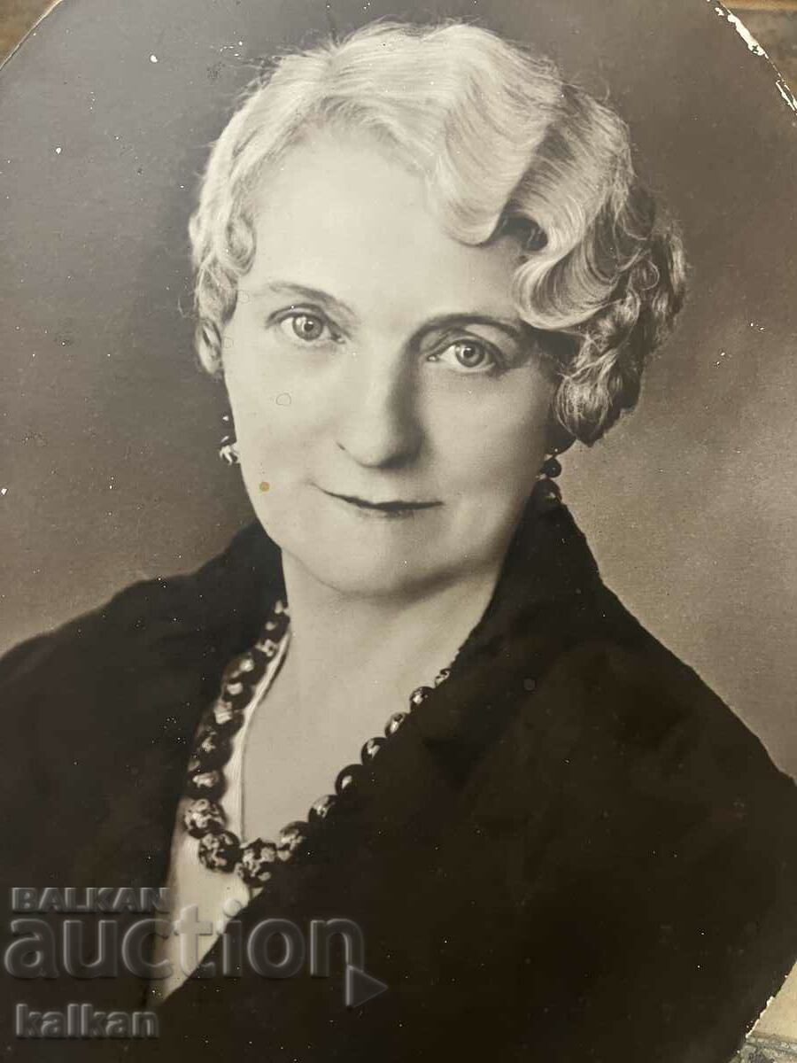 Old portrait - photograph of a woman signed