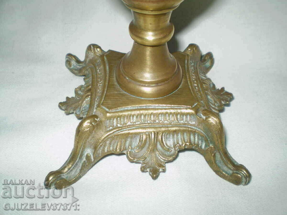 Δημοπρασία Βαμμένο φωτιστικό υγραερίου του 19ου αιώνα Αντίκες βικτοριανό φωτιστικό πετρελαίου