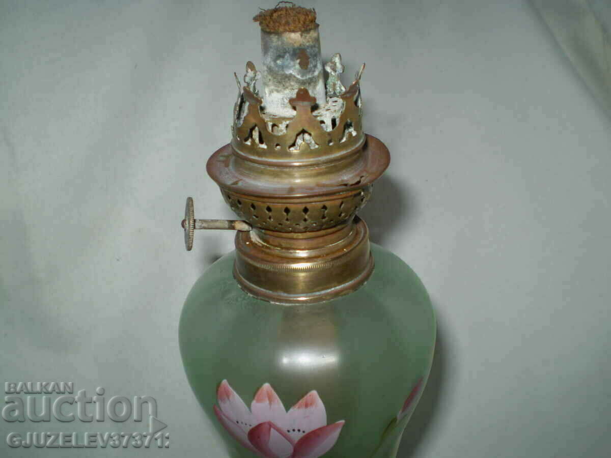 Lampă cu gaz pictată din secolul al XIX-lea Lampă antică cu ulei victoriană - 5 Lampă cu gaz pictată din secolul al XIX-lea Lampă antică cu ulei victoriană - 5