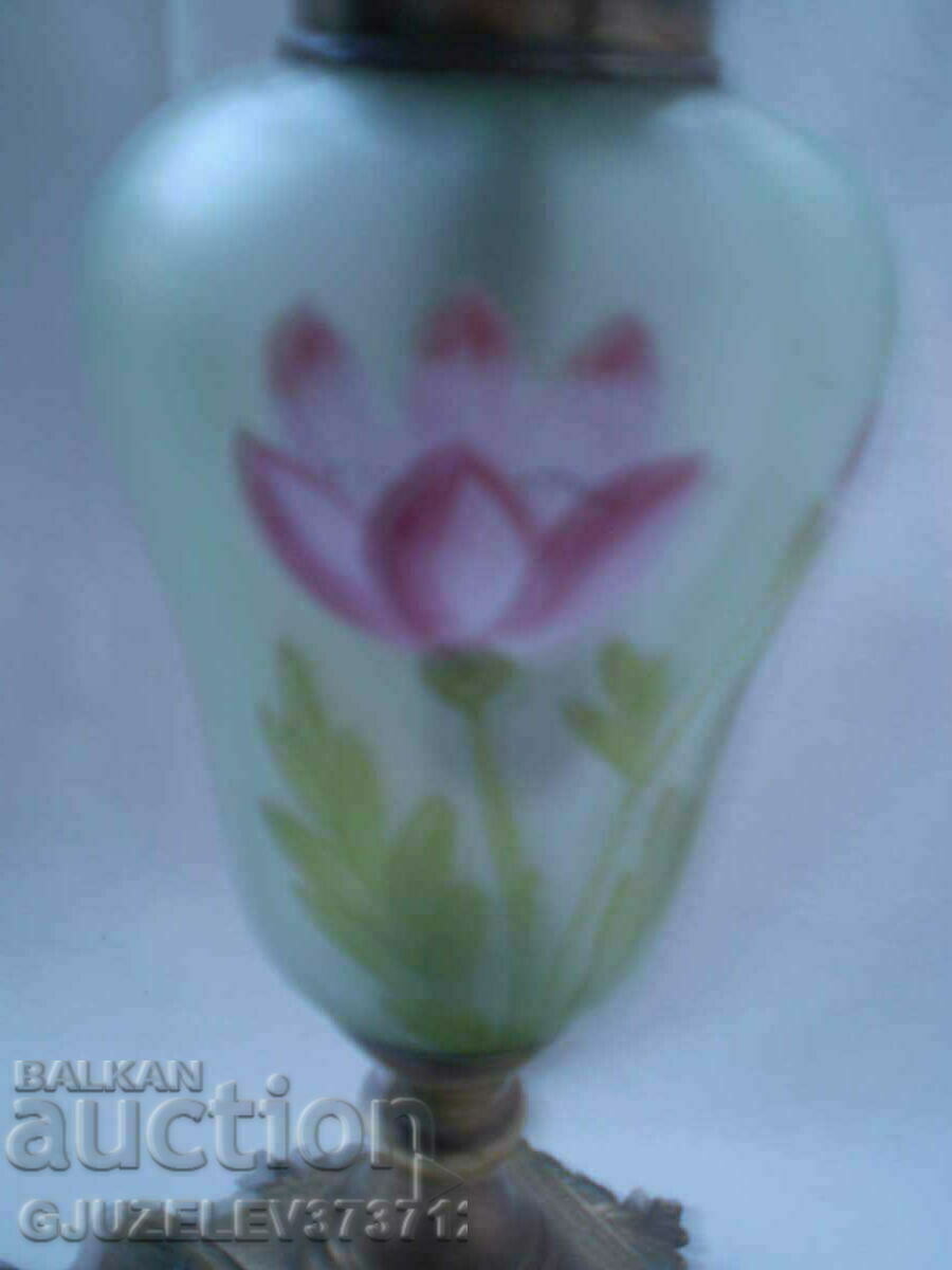 Βαμμένο φωτιστικό υγραερίου του 19ου αιώνα Αντίκες βικτοριανό φωτιστικό πετρελαίου - 6