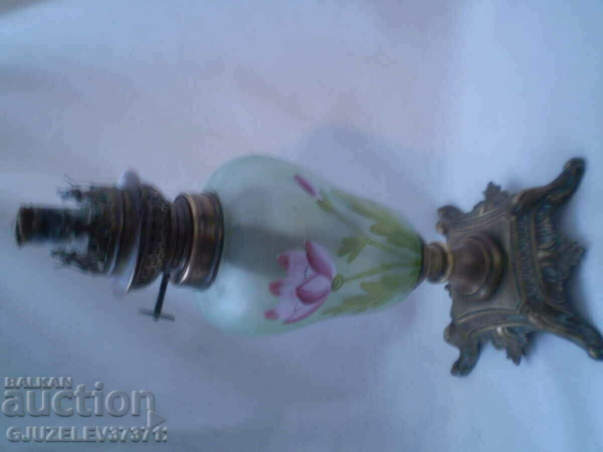 Lampă cu gaz pictată din secolul al XIX-lea Lampă antică cu ulei victoriană - 7 Lampă cu gaz pictată din secolul al XIX-lea Lampă antică cu ulei victoriană - 7