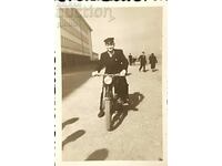 Bulgaria Old photo - a young cadet riding a motorcycle.