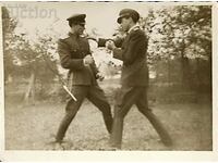 Bulgaria Old military photo - officers in a training battle..
