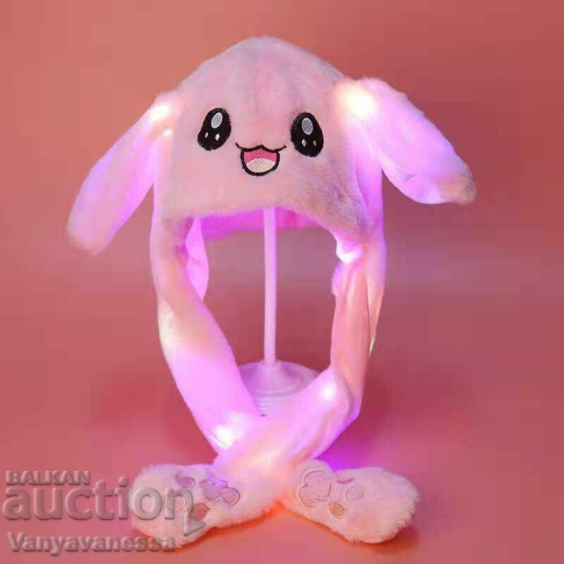 Removable bunny hat with moving ears and LED lights, BGN 17