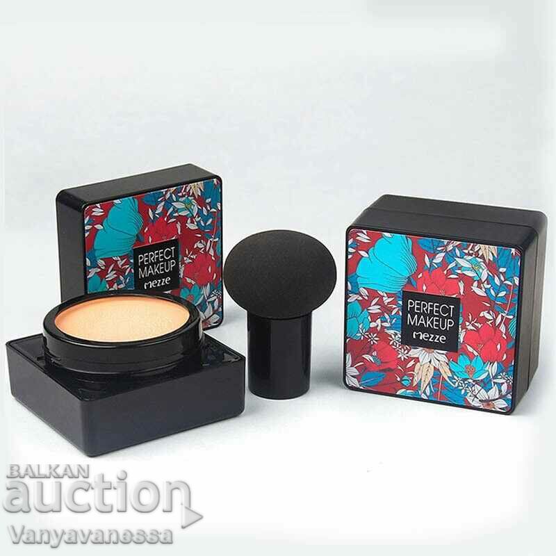 BB cream with a creamy texture and a sponge for application