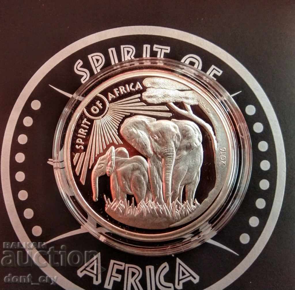 Сребро 1 oz Духът на Африка 2016 Слон