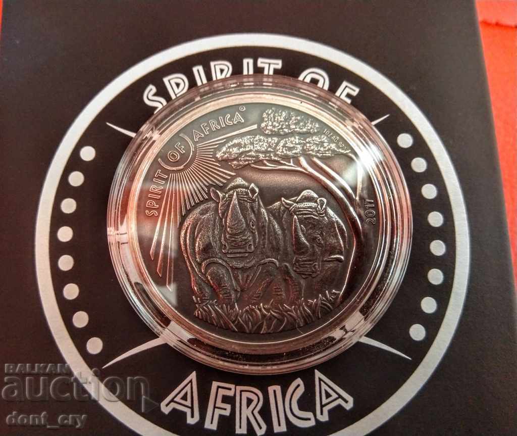 Silver 1 oz Spirit of Africa 2017 Rhino