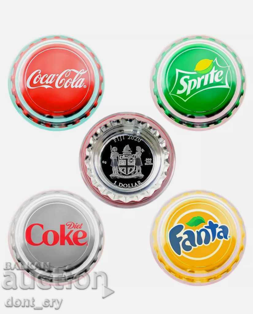 Silver 4x1 Dollar 2020 Coca Cola Set - 5 Silver 4x1 Dollar 2020 Coca Cola Set - 5