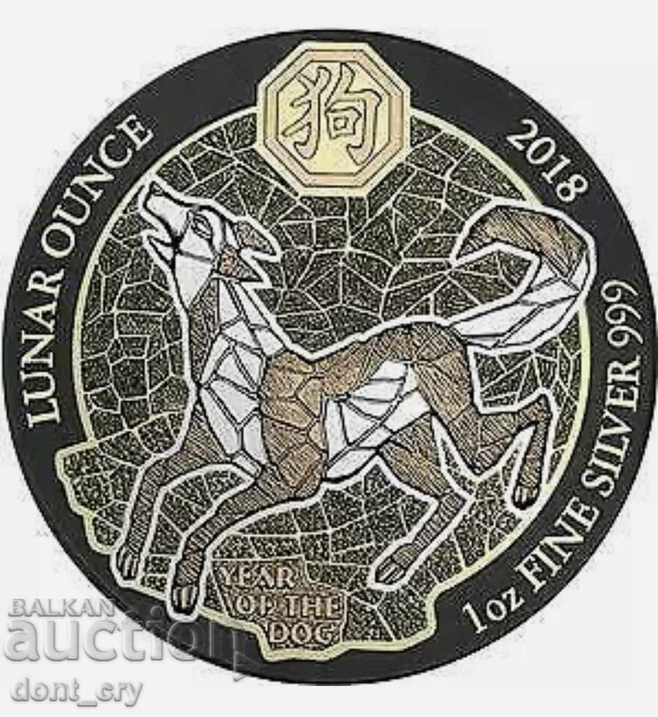 Silver 1 Oz Year of the Dog 2018 Multimetalling