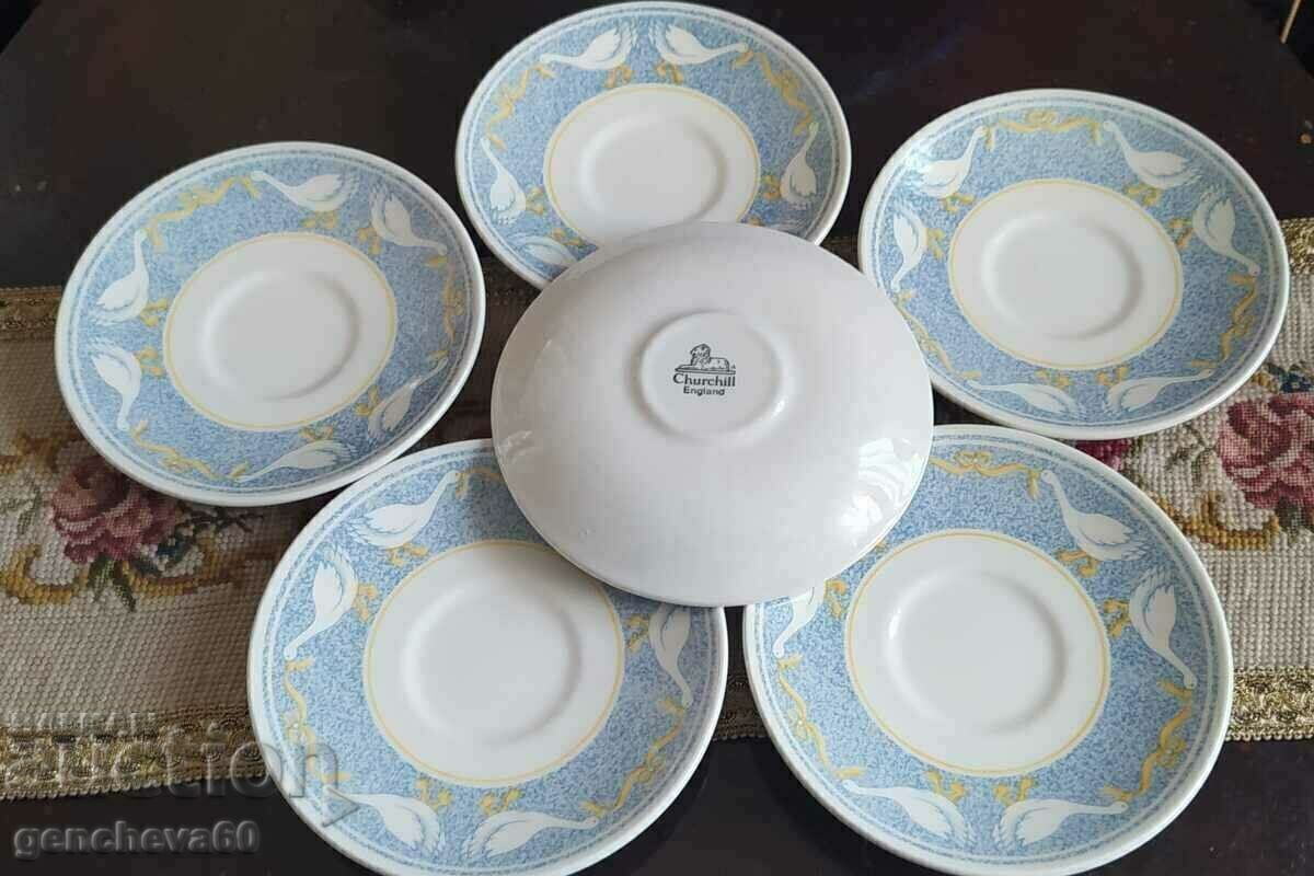 Beautiful set of retro English plates Churchill