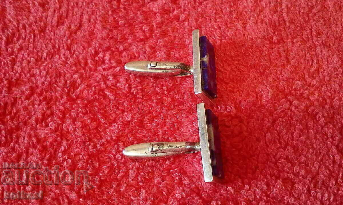 Παλιά μανικετόκουμπα από μασίφ ασήμι 835 ημιδιαφανής πέτρα με τιμή 85.50 BGN | € 43.72