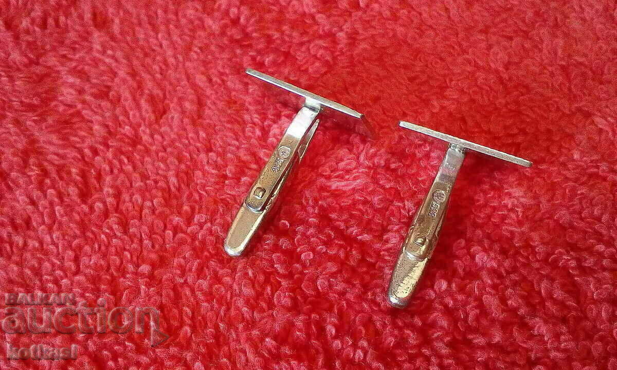 Δημοπρασία Παλιά ασημένια 835 μανικετόκουμπα με επιχρύσωση