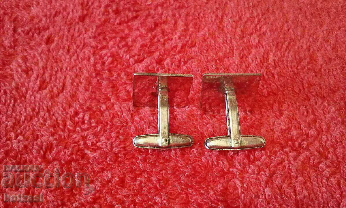 Παράδοση Παλιά ασημένια 835 μανικετόκουμπα με επιχρύσωση