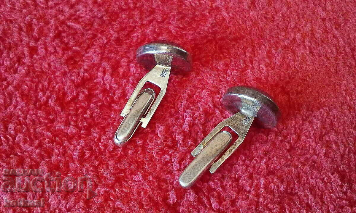 Licitație Butoni din argint vechi 835 jumătate de piatră