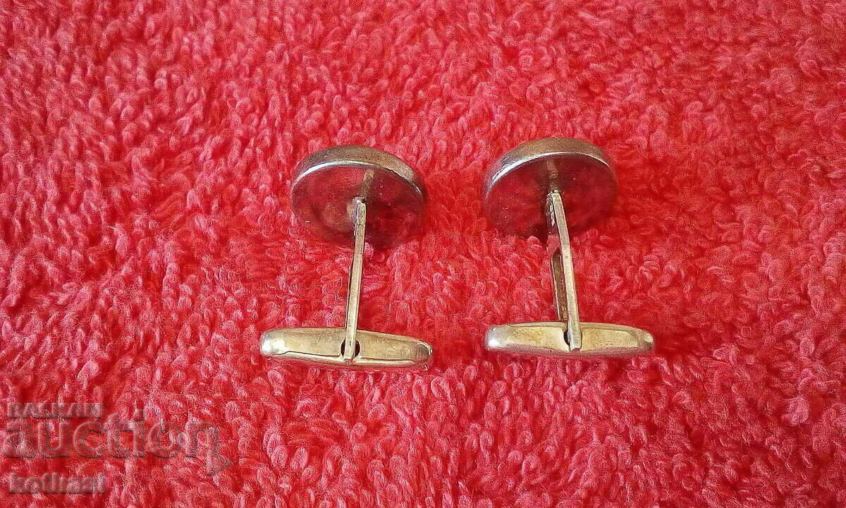 Livrarea Butoni din argint vechi 835 jumătate de piatră