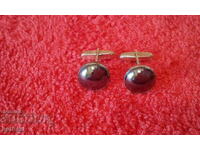 Стари сребърни 835 сребърни ръкавели полуск камък