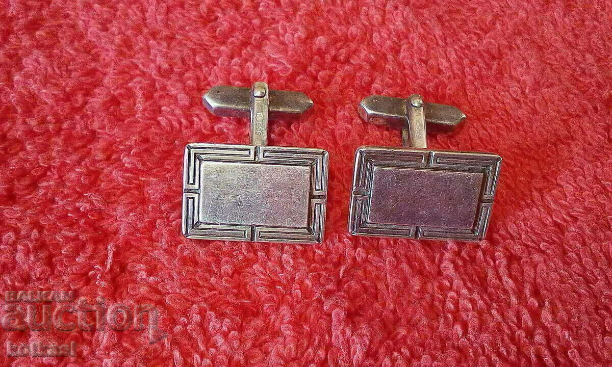 Old massive silver 835 cufflinks, hallmarks - 5