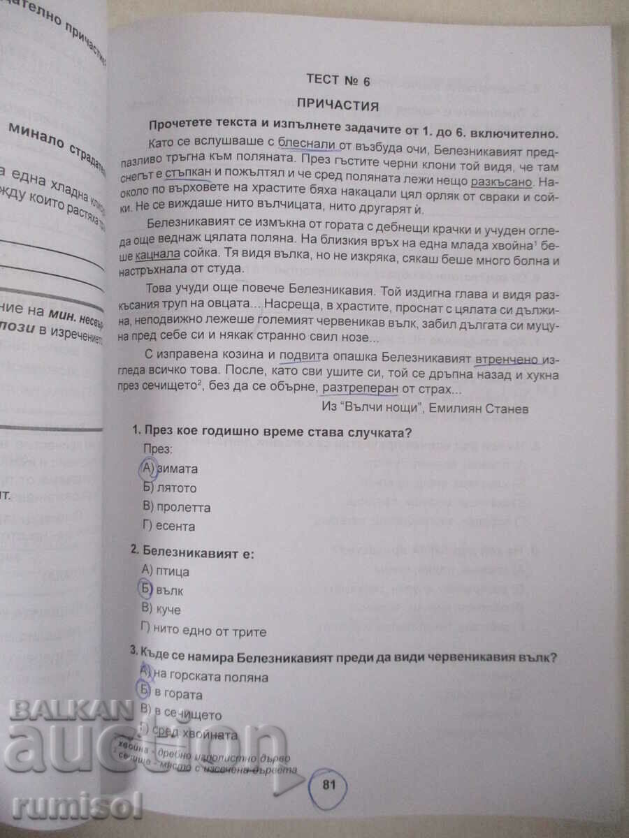 Bulg. limbaj - reguli, sarcini, teste - clasa a VI-a, D Kaneva - 5