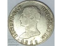 Jose Napoleon 4 Reales 1810 Spania Madrid Argint
