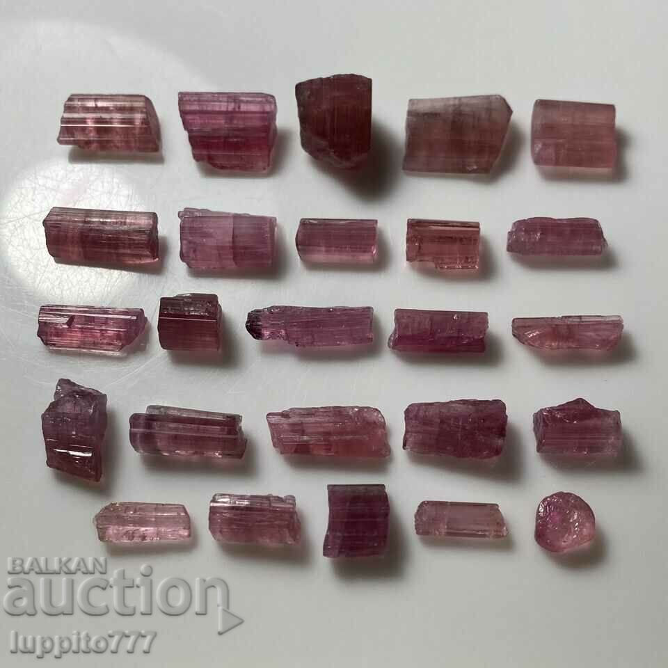 Auction  natural pink tourmaline facet quality 100 carats 25 pcs. lot