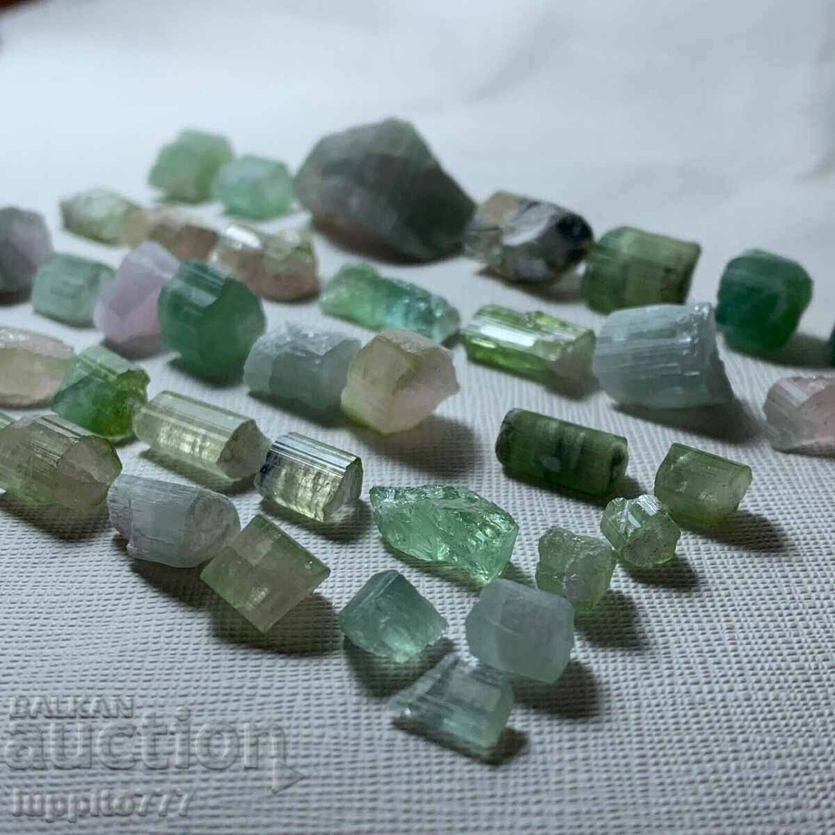 natural green tourmaline facet quality 67 grams 40 pcs.+ lot with price 850.00 BGN | € 434.60 natural green tourmaline facet quality 67 grams 40 pcs.+ lot with price 850.00 BGN | € 434.60