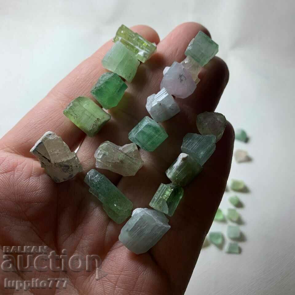 Delivery of natural green tourmaline facet quality 67 grams 40 pcs.+ lot Delivery of natural green tourmaline facet quality 67 grams 40 pcs.+ lot