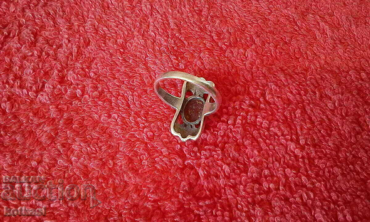 Auction Old silver ring semi-precious stones marking Auction Old silver ring semi-precious stones marking