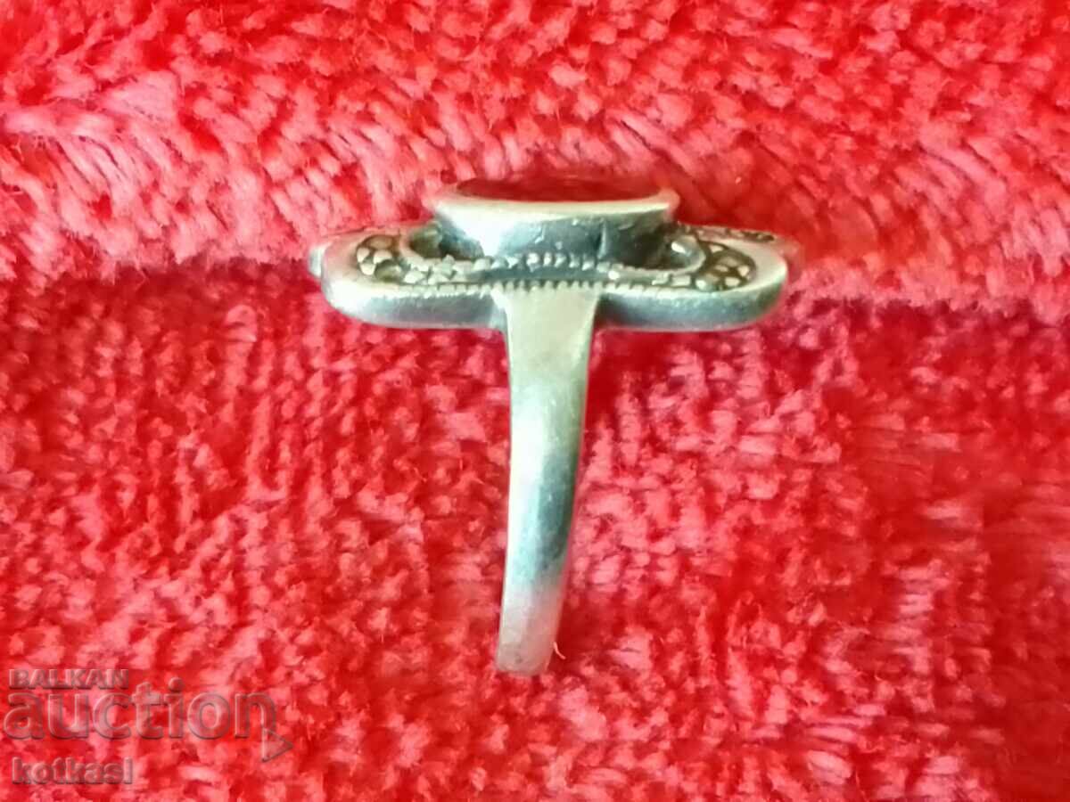 Σήμα παλαιού ασημένιου δαχτυλιδιού με ημιπολύτιμους λίθους - 6