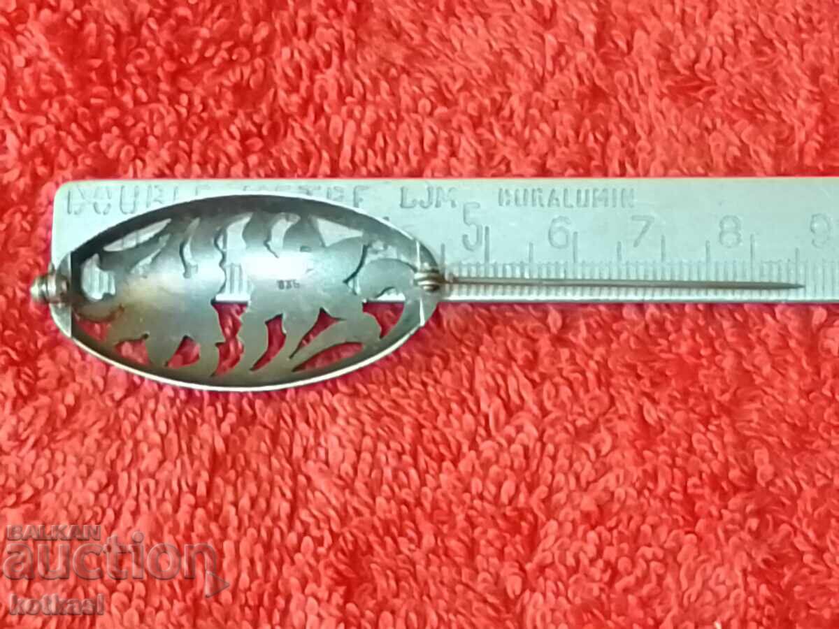 Стара сребърна 835 брошка цветя ниело с цена 85.50 лв. | € 43.72