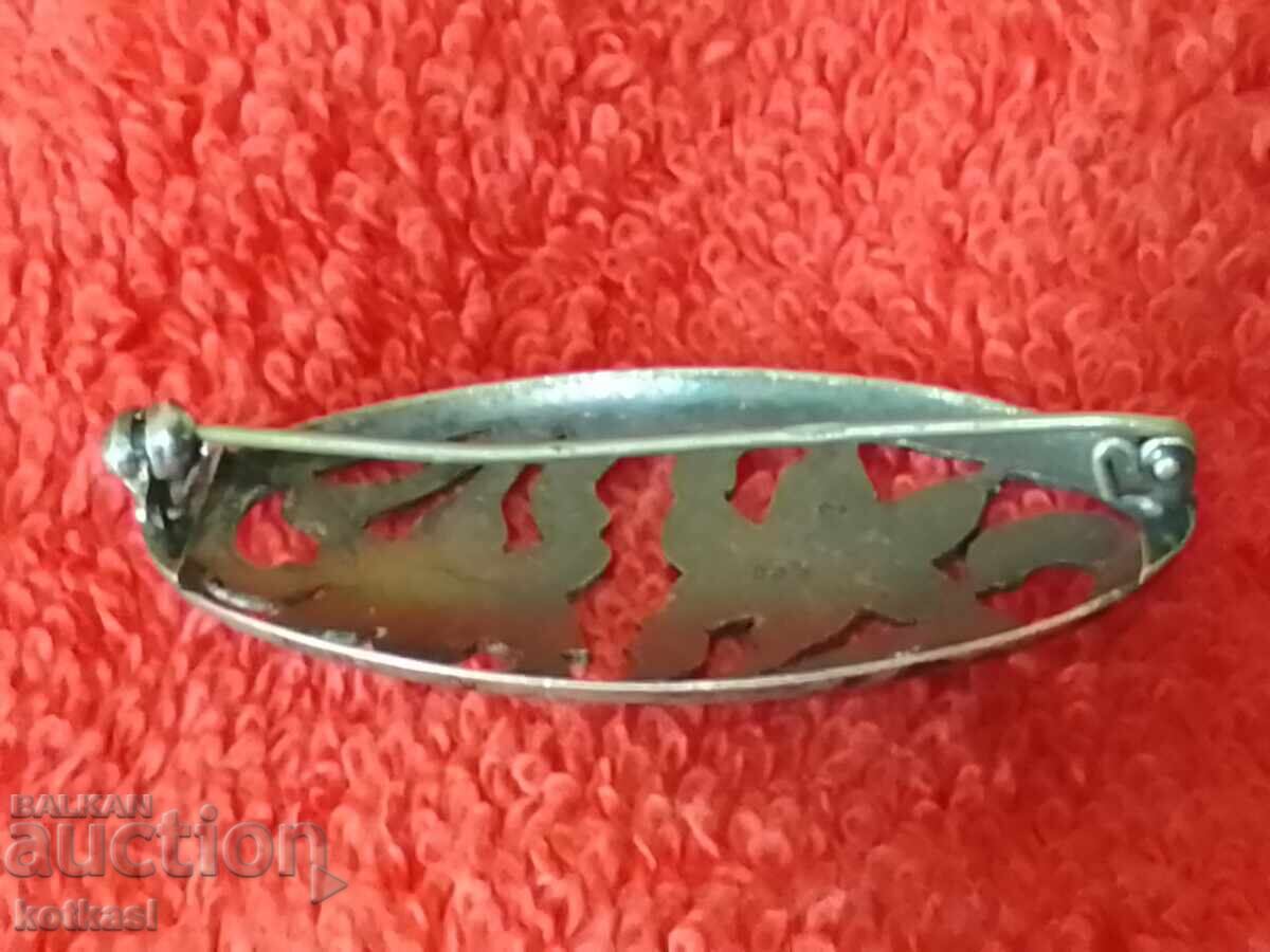 Доставка на Стара сребърна 835 брошка цветя ниело