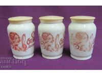 20 Porcelain Apothecary Cream Jars 3 pcs.