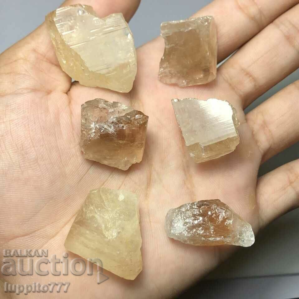 Auction  natural topaz lot 83 grams 6 pieces lot