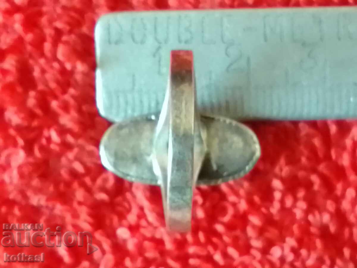 Доставка на Стар сребърен 925 пръстен полуск камъни маркировки