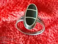 Inel vechi din argint 925 cu marcaje din pietre semiprețioase