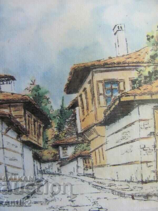 Auction  Small Painting Miniature Nettle Signed