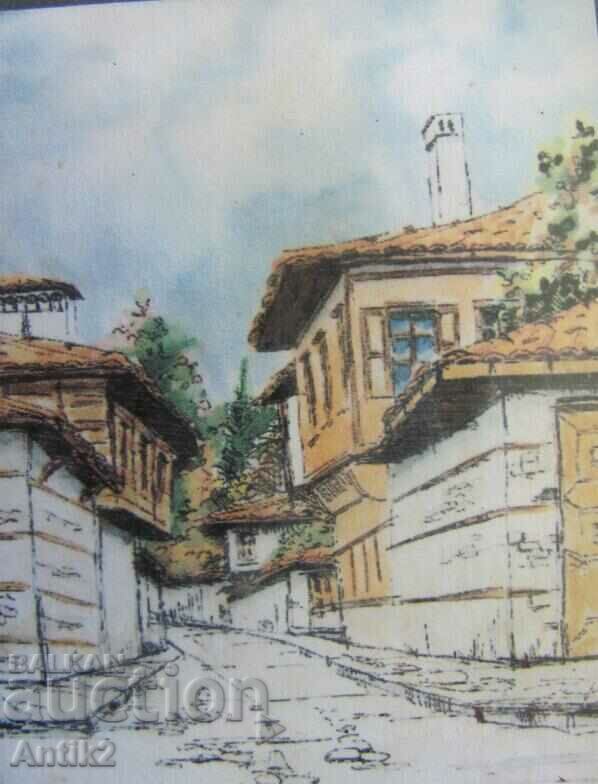 Delivery of Small Painting Miniature Nettle Signed