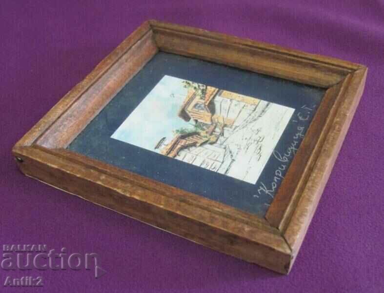 Small Painting Miniature Nettle Signed - 5