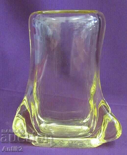 Vasă masivă din sticlă de cristal de Murano Vintich