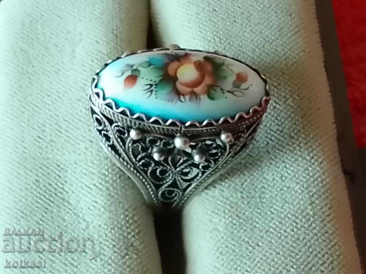 Δημοπρασία Παλιό δαχτυλίδι φιλιγκράν πορσελάνης