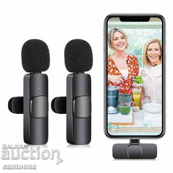 K9 - 2 microfoane wireless pentru iPhone, profesionale