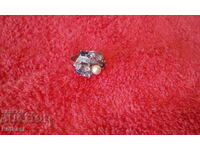 Стар сребърен 925 пръстен полуск камъни маркировка перла