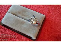 Παλιό δαχτυλίδι από ασήμι 925 ημιπολύτιμες πέτρες μαργαριτάρι