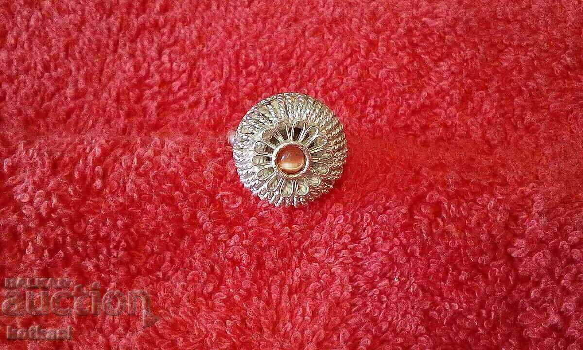 Auction Old silver ring semi-precious stone filigree Auction Old silver ring semi-precious stone filigree