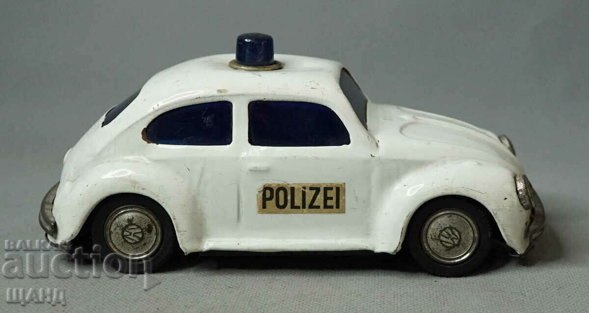 VW Beetle Old Japanese metal toy model car police